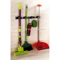 industrail Wall Mounted 3-position broom and mop holder with aluminum plate